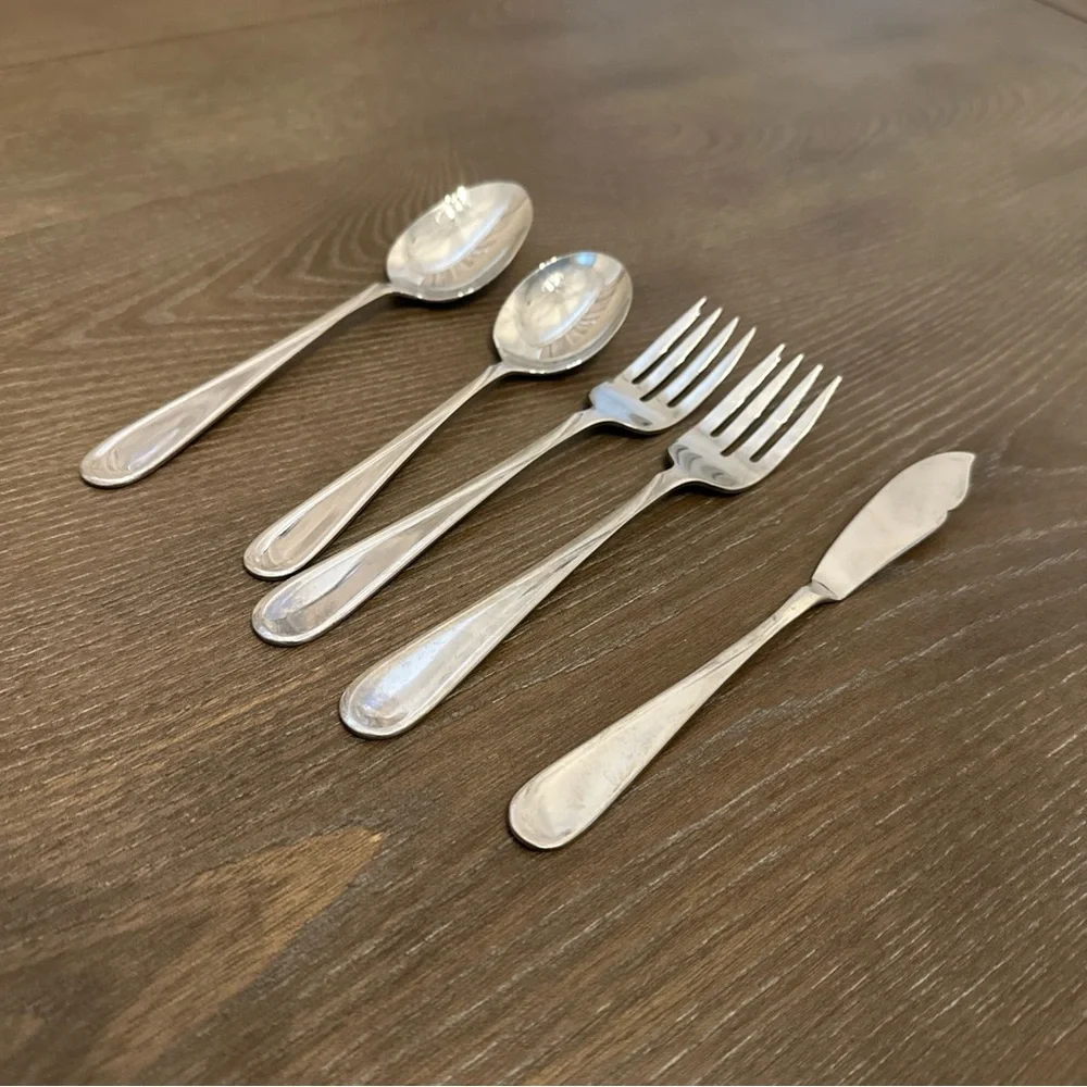 Oneida FLIGHT RELIANCE Stainless Lot Of 5 Flatware‎ Forks Spoons Spreader